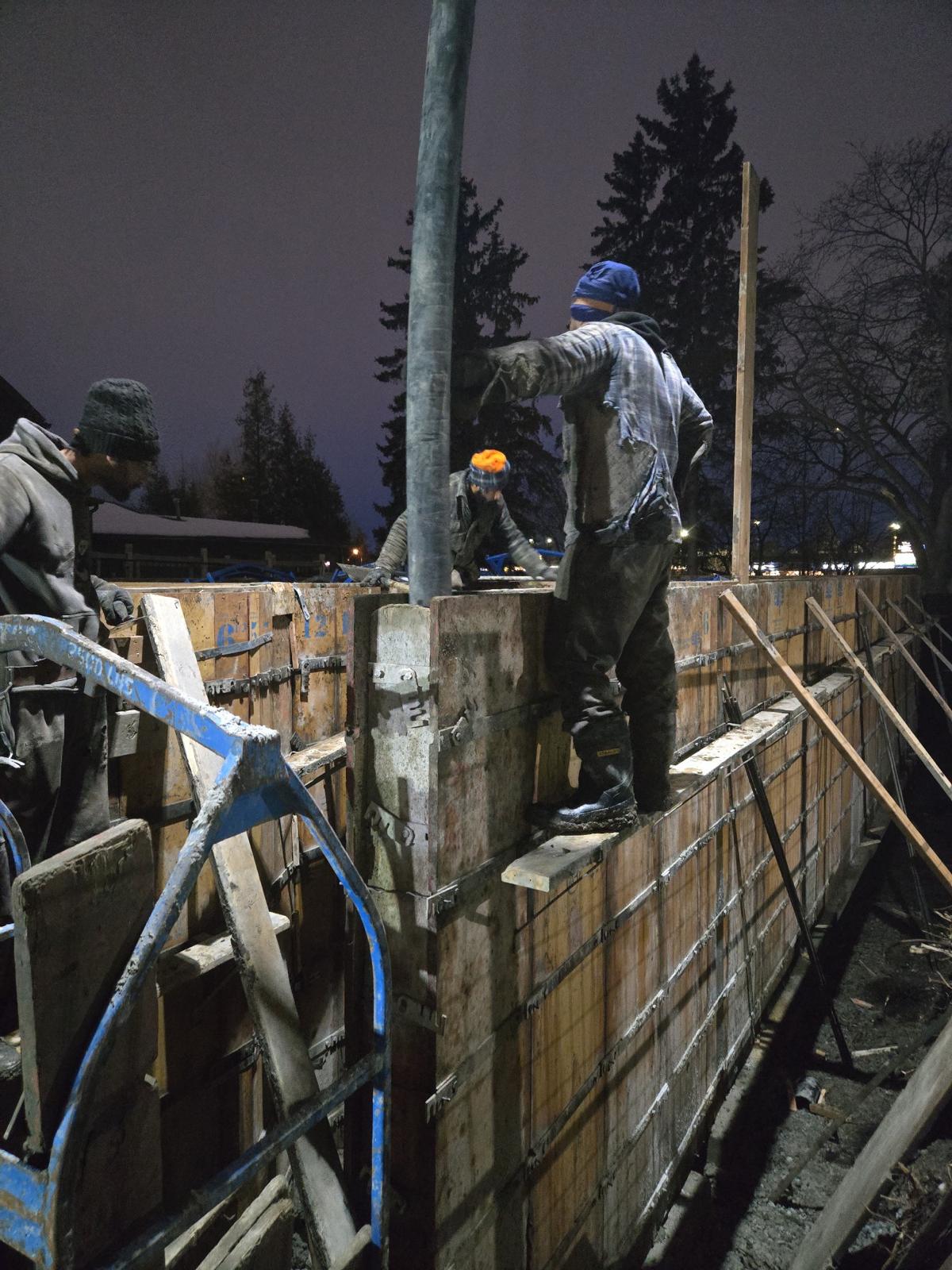 Concrete pumping for foundation in Alberta
