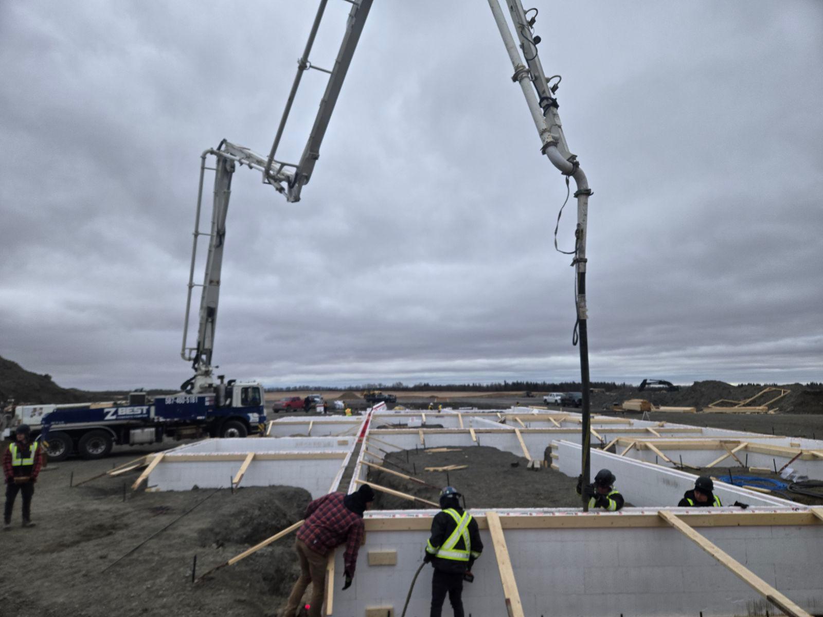 Industrial concrete pumping project in Alberta – ZBest Concrete Pumping