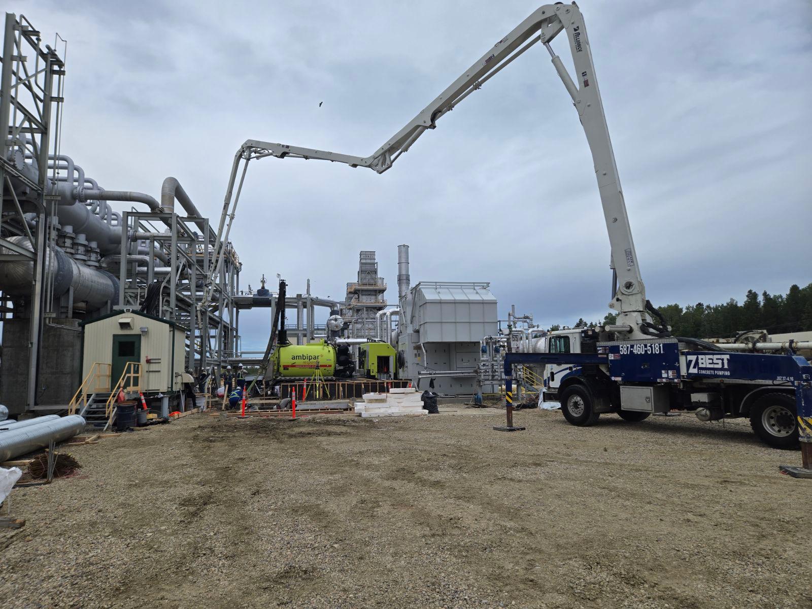 Concrete slab placement and pumping in Edmonton